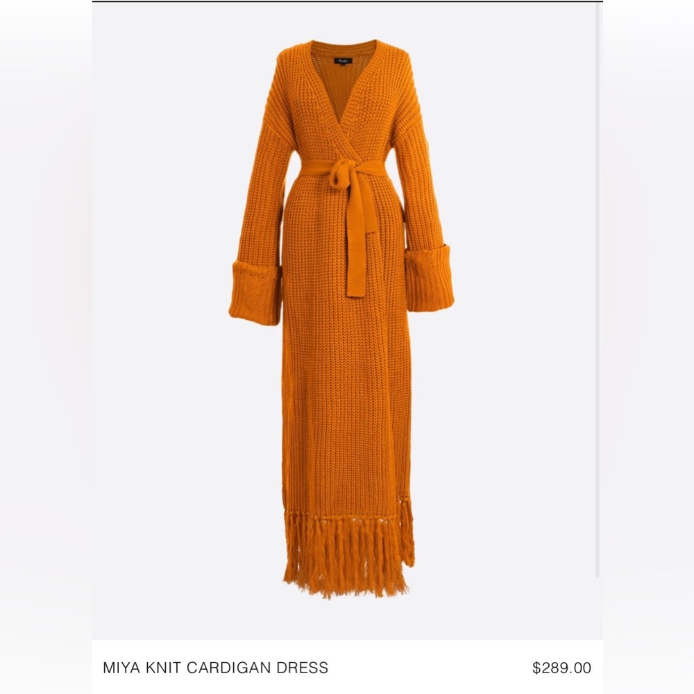 Hanifa Vibrant Orange Knit Cardigan Dress